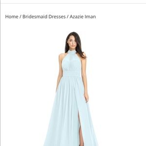 Bridesmaid dress from azazie in color "mist"